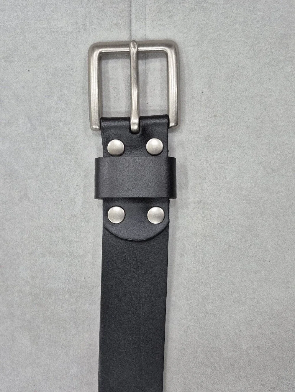 Wrangler belt men's 40 black leather brushed silver buckle casual gorpcore